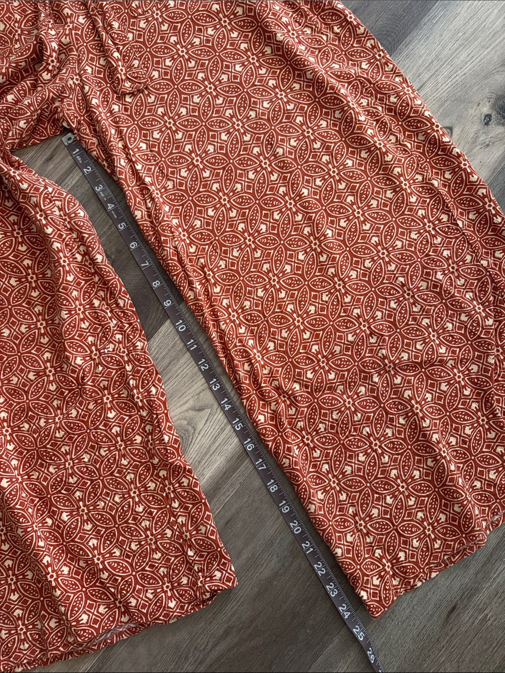 Patrons of Peace Wide Leg Pants in Rust Orange Print - Picture 5 of 7